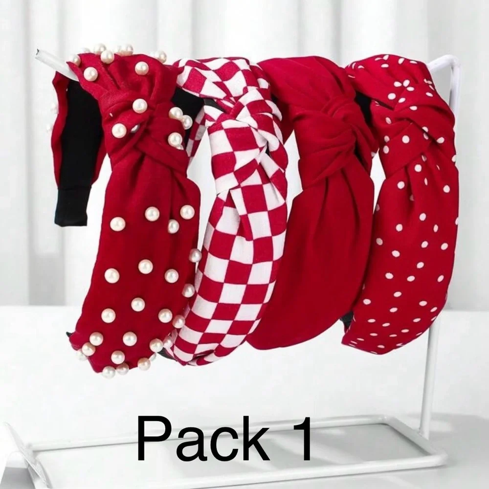 Valentine’s Day headbands NWT PACK OF 4 (pack 1 of 4 red or pack 2 of 4 pink)